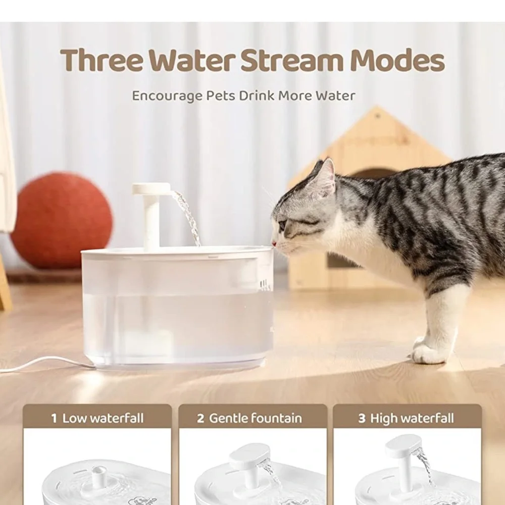 Cat Water Fountain , Dog fountain BPA-Free, Smart Pump LED Water Level Detect